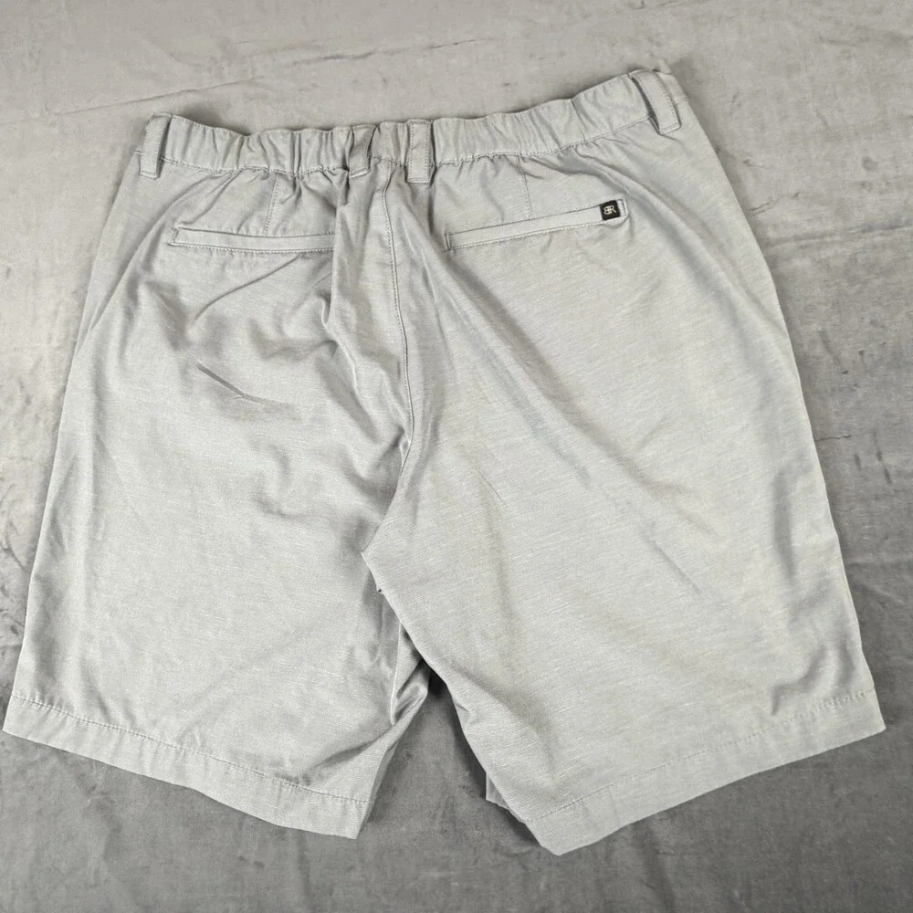 Banana Republic Shorts Mens 37x9.5 Gray Chino Elastic Waist Stretch Casual
